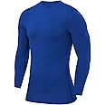 PowerLayer Compression Tops for Men Base Layers Men's Running Top Thermal Shirt - Crew Neck - Dazzling Blue, M