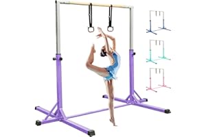 FBSPORT reckstange Outdoor Indoor Kinder turnreck turnstange gymnastikstange,13 Höhenverstellbar Gymnastik Bar Horizontale Bar mit Gymnastik Ringe,Training Fitnessstudio Bar Gymnastik Trainingsgeräte