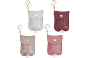 SOFPLATE 4 Colore 4 Pezzi Piccolo Porta Igienizzante per Le Mani Portachiavi Mini Argento Rosa Rosa Portatile Vuoto Formato Da Viaggio Formato Da Viaggio con Clip Flacone Custodia per Portachiavi Auto