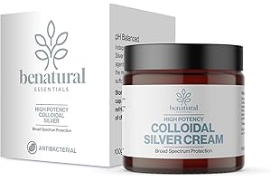 Benatural Essentials Premium Colloidal Silver Cream 100g | All Natural Cream | Antibacterial & Antifungal | PH Balanced | Manufactured in the UK