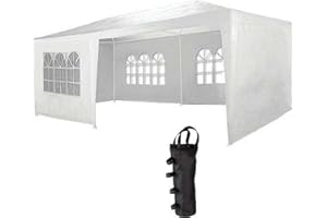 MaxxGarden - Carpa con Paredes Laterales Desmontables - 3x6m - Espacio para Fiestas y Eventos al Aire Libre - Blanco