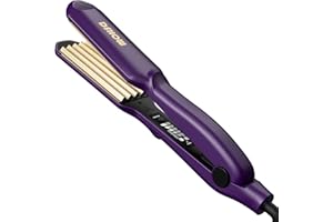 Kreppeisen für die Haare DSHOW Keramik Crimping iron for Hair Glätteisen Haarglätter Kreppeisen und Schnellaufheizung für Glattes und Crimper Haar (Lila)