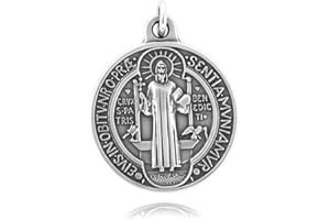 Saint Benedict Medal in silver - Carry the Medal of Saint Benedict nearby with this pendant - Amulets of Protection - Supplied in a Hand Made box