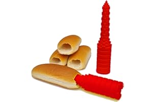 Hotdogger, Hot Dog Bun Driller Perfect for Grilling and BBQ, Ideal Size for Brats and Other Sausages (Red)