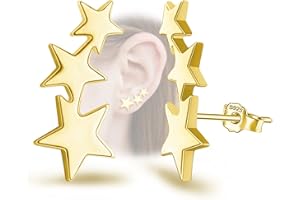 KITEENAL Sterling Silber Stern Ohrstecker - Hypoallergene Sterne Post Ohrringe für Mädchen Teenager Frauen