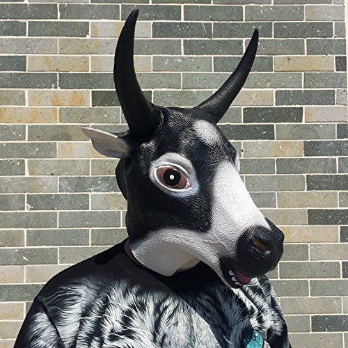 Buffallo Bull Ox Ochse Ochs Stier Bulle Maske mask aus Latex mit Öffnungen an Augen Halloween Karneval Fasching Kostüm Verkleidung für Erwachsene Männer und Frauen Damen Herren gruselig Grusel Zombie Monster Dämon Horror - 2