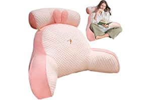 Pacienjo Rückenlehnenkissen Mit Armlehnen, Bett-Lesekissen Rückenkissen Mit Abnehmbarer Nackenstütze Und Armlehnen - Zum Lesen, Faulenzen und Fernsehen