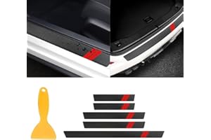 KDNWQF Auto Einstiegsleisten Kohlefaser Aufkleber für VW Golf 7 GTI/GTD/TCR/R und R-Line 2012-2020, Auto Carbon Fiber Einstiegsleisten Türschweller Auto Einstiegsleisten Schutzfolie Türschweller, 5 Stück