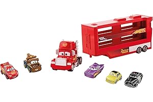 Cars The Movie CAMION Mack MINIRACER Incluye 5 MINIS Capacidad para 16, Multicolor (Mattel GWN55), Niños unisex.