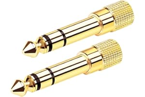 BLKEER Headphones Adapter, Jack 6.35mm to 3.5mm Mini Jack to 1/4 inch Jack Stereo Aux Jack Headphone Adapter Converter for Digital Piano 2 Pack