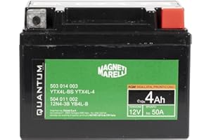 Quantum Energy Magneti marelli batteria moto e scooter 4AH 12V 50A tecnologia AGM sigillata polo positivo destro