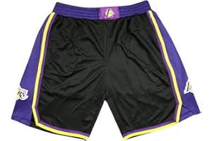 WEOPLKIN Basketball Shorts Herren Lakers Shorts NBA Shorts Lakers Sportshorts Kurz Hosen Jogginghose Los Angeles Lakers Shorts Lässige Bequem Leichtgewicht Shorts