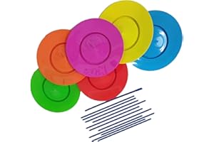 Baoblaze Lot de 6 assiettes de jonglerie rotatives avec bâtons - Jeu de plein air - Jonglage de motricité éducative - Assiettes de jonglerie pour la performance de la famille