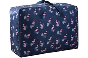 DISINO 100L Bolsa Almacenamiento Ropa de Gran Capacidad, Plegable Almacenaje bajo la Cama Organizador para Prendas de Cama Edredones Fundas de edredón Manta Almohadas Prendas de Vestir Suéteres (Azul oscuro)