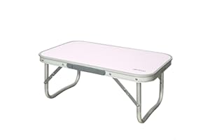 AKTIVE Camping - Table Pliante en Aluminium avec Poignée. Table Basse Blanche pour 4 Personnes, Table de Camping, Plage ou Jardin Légère et Portable, Mauve
