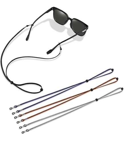 Lot De 4 Cordons De Lunettes Tressés - Noir, Marron, Blanc, Gris, Attache Lunettes Femme Et Homme, Style Tissé