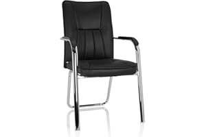 hjh OFFICE 706400 Banda Chaise de conférence Polyuréthane Noir