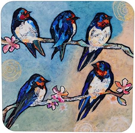 Dawn Maciocia 'Swallows & Swirls" Swallow Bird Coaster Table Mat