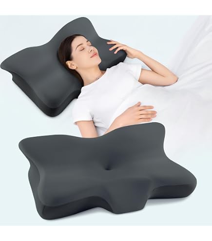 Oreiller Mémoire De Forme Ergonomique – Soutien Cervical 6 Zones, Hauteur Double, Housse Lavable, Gris