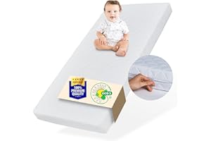 Kids Collective Matelas bébé 60 x 120 cm avec Drap-Housse et Housse Lavable | Matelas pour lit d'enfant | Matelas en Mousse Froide de qualité supérieure 120 x 60 cm