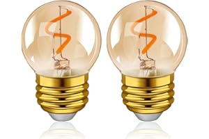 Hcnew G40 E27 LED Edison Vintage Glühlampe Warmweiss 1w Ersetzt 10W Mini Globe Spiralfilament Dekorative Glühbirnen Ersatzbirnen 2200K 2er-Pack