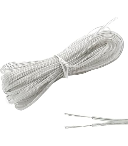 Cable Eléctrico Transparente PVC 10m - 28 AWG, 2 Núcleos Cobre, Para Audio Y Electrónica