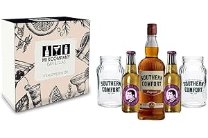 SOUTHERN COMFORT® Southern Comfort Whiskey Set / Geschenkset – Southern Comfort Whiskey 70cl (35% Vol) + 3x Thomas Henry Ginger Ale 200ml + Shakers Glas geeicht 4cl