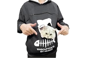 CENLANG Womens Pet Pouch Hoodies Dog Cat Holder Carrier Sweatshirt Big Kangaroo Pocket Pullover Long Sleeve Hoody Tops Hoodie