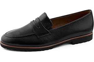 Paul Green Damskie buty wsuwane Slipper gładka skóra czas wolny eleganckie slip-Ons Uni Loafer czarne płaskie ponadczasowe