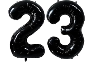 CHANGZHONG 40 Inch Black 23 Balloons Large Black 23 Number Balloon 23rd Birthday Balloon Black Birthday Party Decorations Wedding Anniversary Party Supplies (Number 23 or 32)
