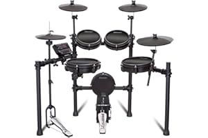 Carlsbro CSD45M 9-Piece Mesh Head Electronic Drum Kit with Open/Close Hi-Hat Pedal, Digital Drum Kit with Mesh Heads for Realistic Feel, Includes 50 Lessons - Ideal for All Levels
