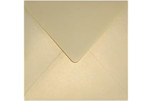 Netuno 25 buste lettere oro avorio formato quadrato 153x 153 mm 120g Aster Metallic Gold Ivory buste perlate colorate effetto perlescente buste di lusso per partecipazioni biglietti inviti matrimonio