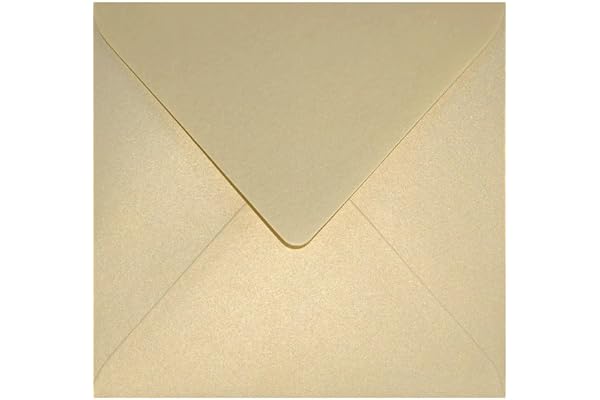 Netuno 25 enveloppes nacrées vanille carrées 153x153 mm chic et raffinées | 120g Aster Metallic Gold Ivory · enveloppes sophistiquées et distinguées pour mariage, faire-part de mariage & baptême