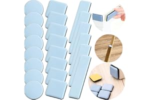 BDSHUNBF 22 Pcs Furniture Sliders, Furniture Glides, Round Square Rectangle Chair Leg Sliders Floor Protector Pads Self Adhesive Gliders for Moving Furniture Movers Carpet Gliders Glides