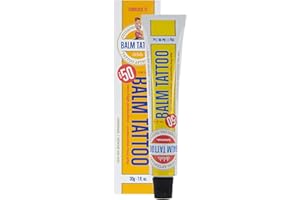 BALM TATTOO - Tattoo Sunscreen Cream - Balm Tattoo Sunblock 75 - High UVA + UVB Protection - SPF 50+ - Moisturises and Regenerates the Skin - Free of Parabens and Dyes - Skin Use - 30 g