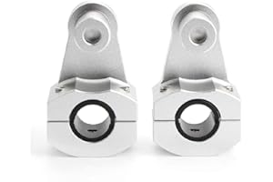 TOTMOX 2pcs Aluminium Alloy Handlebar Risers for Motorcycles Motorbikes Bikes Cruisers with 7/8" Handlebar, Vehicle Left&Right Front Handle Bars, Black/Silver