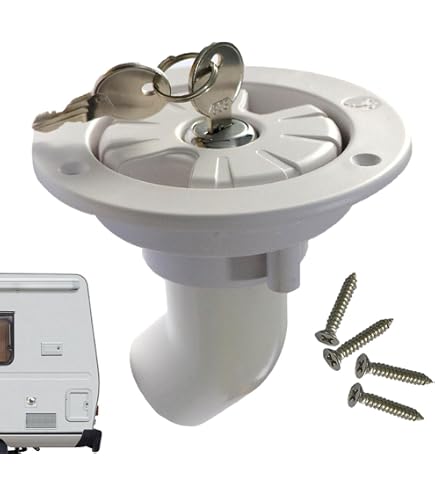 Bouchon Entrée Eau Verrouillable Camping-car - Remplissage Par Gravité Avec 2 Clés