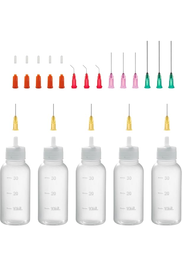 Set Flaconi Erogatori Con 21 Aghi - 50 Ml Per Pittura Acrilica, Quilling E Lavori Creativi - Foto 2