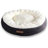 &Ccedil;ift Renkli Simit Kedi ve K&uuml;&ccedil;&uuml;k Irk K&ouml;pek Yatağı &ndash; &Ccedil;ıkarılabilir Yastıklı, Yıkanabilir, Yumuşak Velsoft & Polar Kumaş, 55 cm