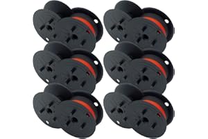 Dogepro Cinta para máquina de escribir, cinta GR24, reemplazo de cinta universal de doble bobina para calculadora GR24, compatible con Nukote BR80c (negro/rojo, 6 unidades)