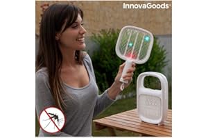 InnovaGoods® Lampa przeciwkomarowa i rakieta do zabijania owadów, 2 w 1 Swateck, skutecznie eliminuje komary, kompaktowy i lekki design, idealny do domu i ogrodu.