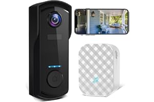 UCOCARE Timbre Inalambrico con Camara WiFi, 2K/4MP Video Portero Inalámbrico Exterior Impermeable, Detección Inteligente de Personas/Vehículos, Audio Bidireccional, IP67, 180 Días Desde 1 Carga