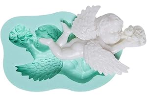 KIRALOVE Stampo in silicone a forma di angelo - fiori - bambino - sapone - resina - gesso - diy - fai da te - hobby - calchi - stampino per utilizzo artigianale