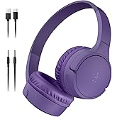 Belkin SoundForm mini kablosuz &ccedil;ocuk kulaklığı, entegre mikrofonlu ve eğlenceli &ccedil;ıkartmalı, 30 saat oynatma &ndash; ders, tatil, iP