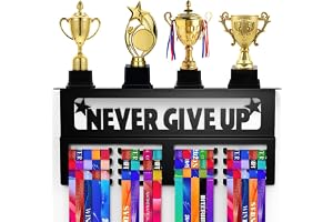 CEWROM Medaljställ för troféer, dansmedaljhållare med hylla, individuell hängning för utmärkelsebågar, presentationsstativ fö