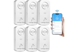 TOWODE Water Leak Sensor, Wireless Water Leak Detector, Wireless Mini Flood Detector for Alarm System and Smart Home Automation, Water Sensor Alarm for Kitchen Bathroom Basement