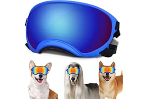 NICERINC PET Dog Sunglasses, Dog Goggles with Adjustable Strap, UV Protection, Windproof, Suitable for Small Medium-Dogs, Dogs Eyes Protection