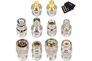 BOOBRIE 10 pz Kit connettore femmina UHF RF Adattatore UHF da femmina UHF a connettore UHF/SMA/BNC/tipo N/tipo F femmina UHF Connettore SO239 per antenna SDR Ham Radio Dispositivi LAN wireless CCTV