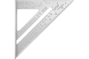 Towallmark Equerre Menuisier Multifonction 4 en 1 en Aluminium pour Menuiserie Metal Aluminium Regle Équerre Trusquin Guide Raporteur Angle Equerre Ecole