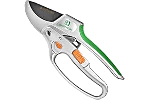 GRÜNTEK Sécateur de Jardin Professionnel à Cliquet. Coupe Branches Ø 2.5 cm avec Cliquet Manuel et Automatique